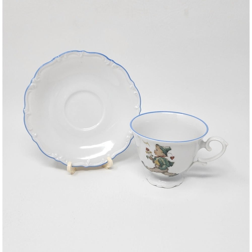 Vtg Sister Berta Hummel Originals Porcelain Footed Teacup w Saucer West Germany